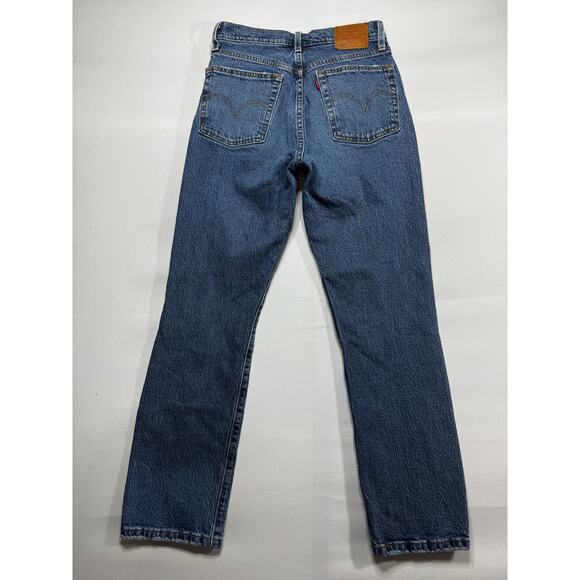 Levi's 501 Women's Straight Leg Button Fly Blue Denim Jeans - Size 25x28 (26x27) - Picture 2 of 5